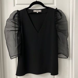 Crosby Black Organza Sleeve Top (XS)